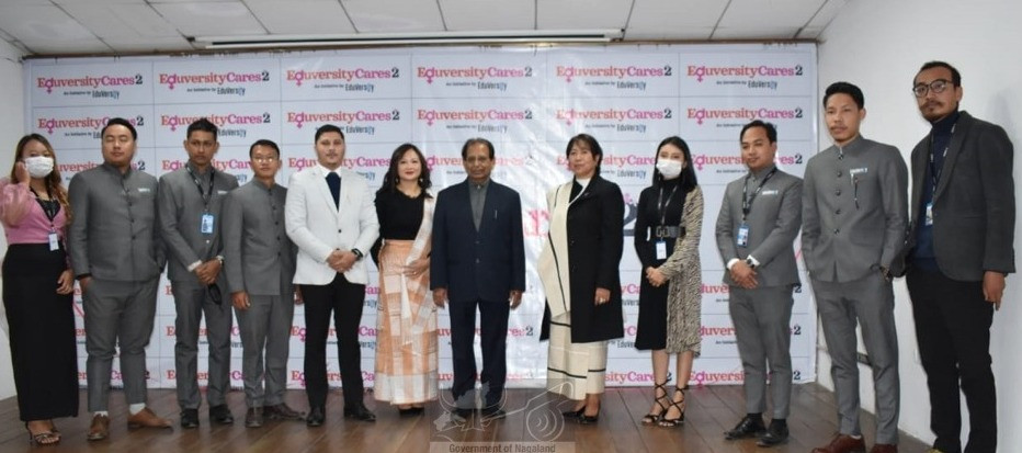Governor of Assam and Nagaland, Prof Jagdish Mukhi   and others during the launching of Eduversity Cares2 at Hotel Vivor, Kohima on November 30. (DIPR Photo)